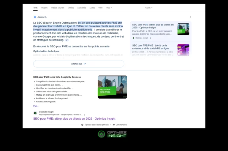Référencement IA: résultats de recherche